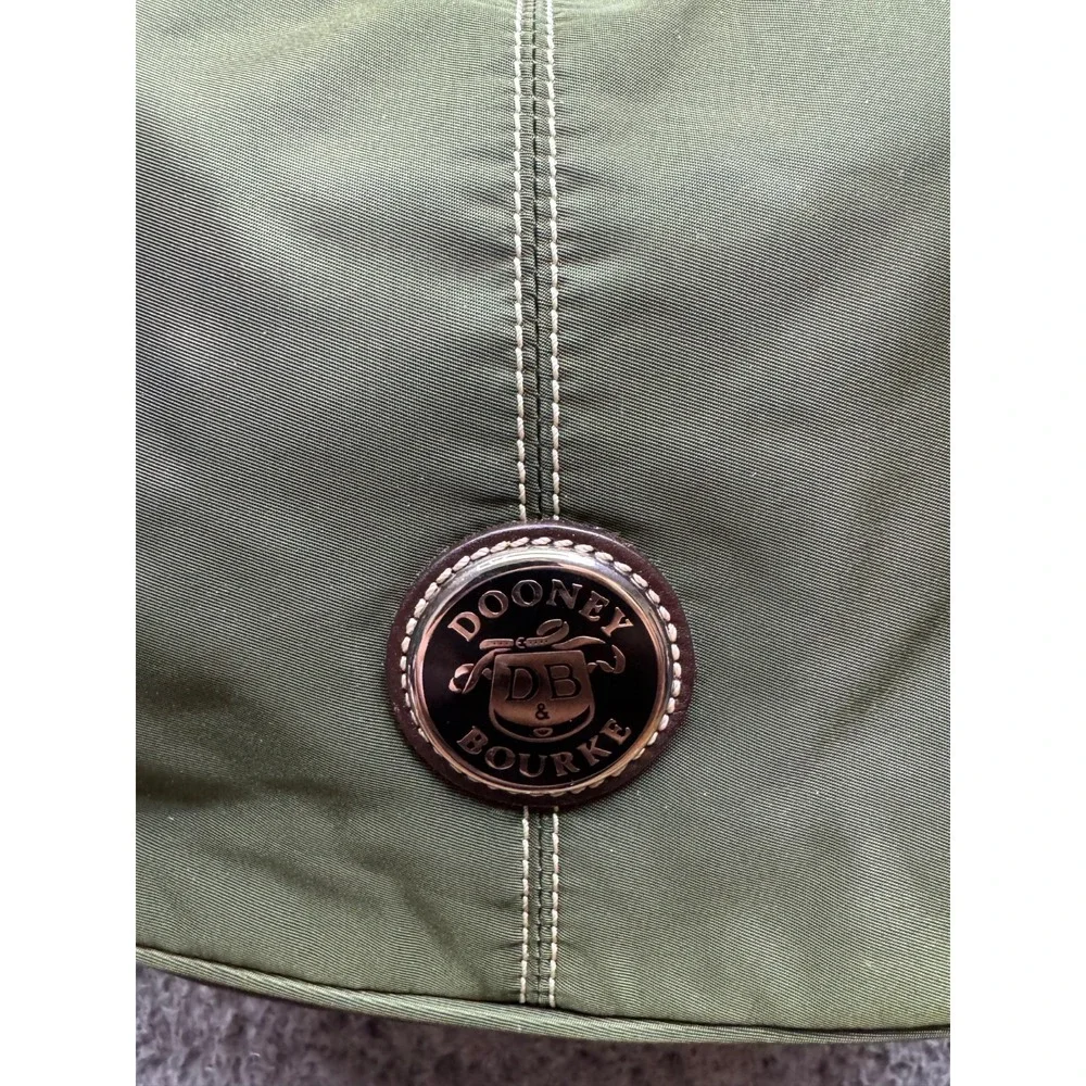 Dooney & Bourke Women's Nylon Brown Leather Strap‎ Hobo Shoulder Bag Army Green